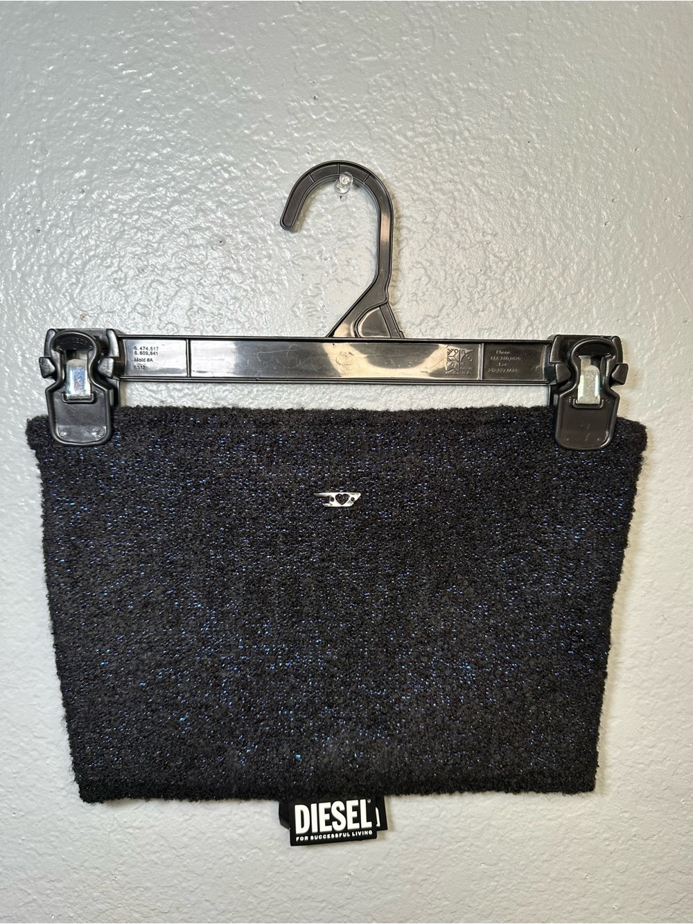 Diesel Black with Blue Sparkle Tube Top